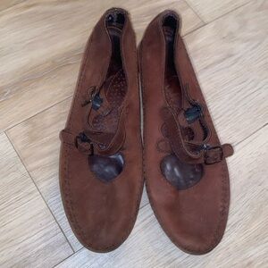 DEXTER CRISSCROSS STRAPS MOCCASIN MARY JANES SHOES STONE LEATHER WOMEN’S SZ 8 M